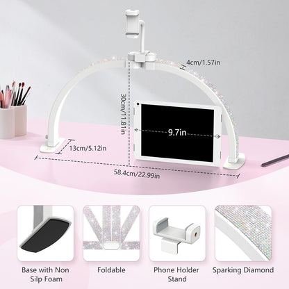 Yokilly 23” Llambë LED Half Moon për Thonj, Palosëse me Mbajtëse Telefoni