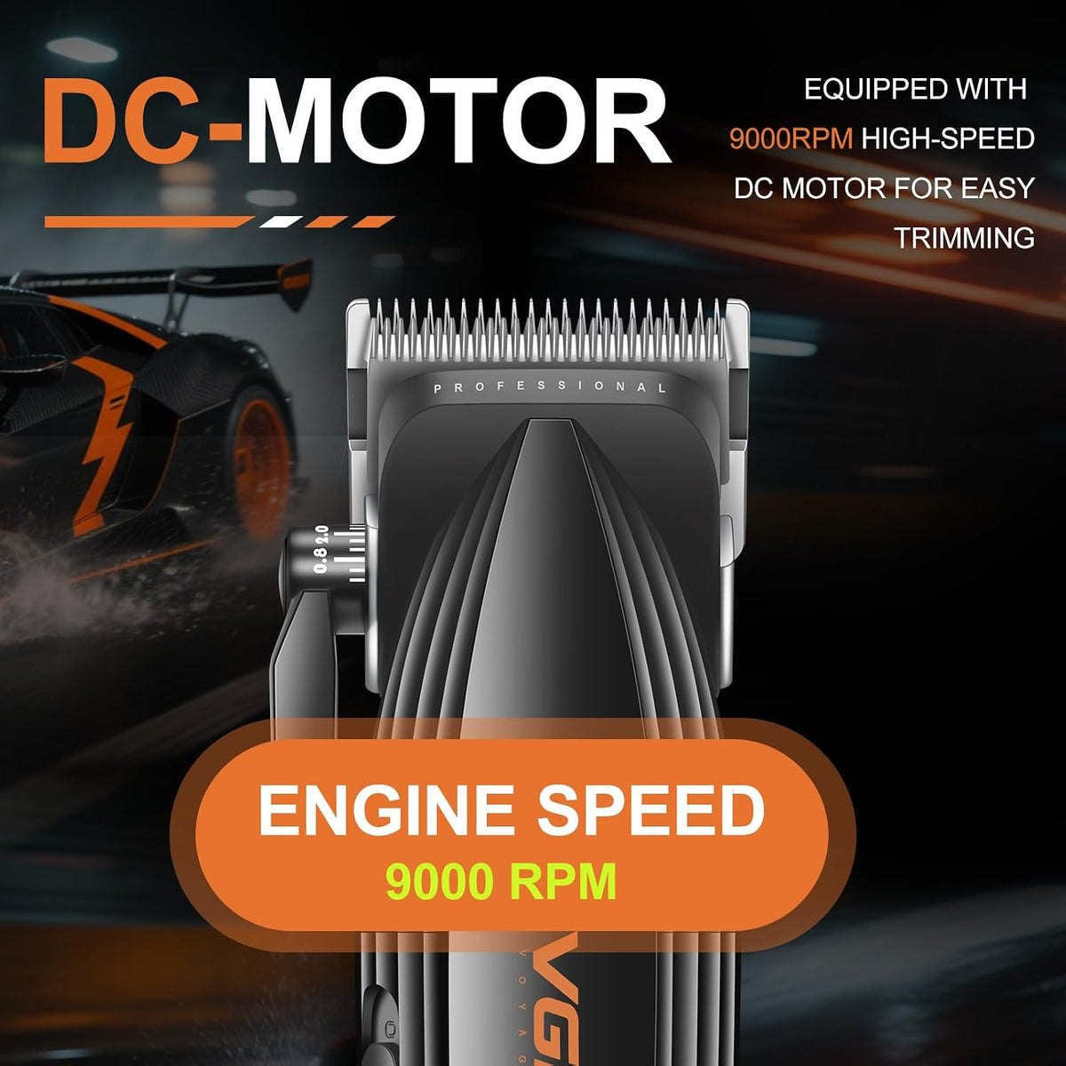 VGR V-889C Makinë e madhe profesionale me teh qeramik MIM, motor 9000 RPM, bateri 2500 mAh dhe 250 – Makinë Qethjeje, pamja 2