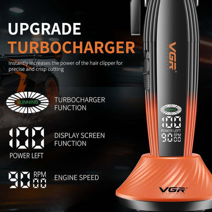 VGR V-889C Makinë e madhe profesionale me teh qeramik MIM, motor 9000 RPM, bateri 2500 mAh dhe 250 minuta punë