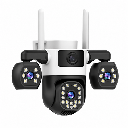 Kamerë Sigurie 0915NR V380 3MP Triple-Lens Wi-Fi PTZ me Full-Color Night Vision, Motion Tracking dhe Two-Way Audio