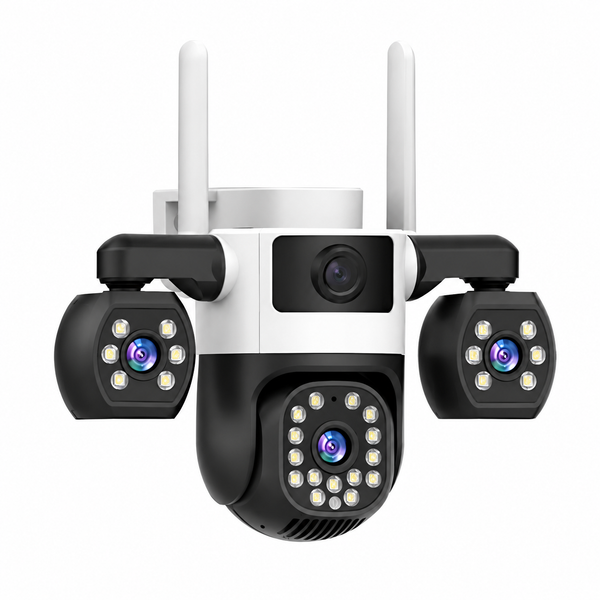 Kamerë Sigurie 0915NR V380 3MP Triple-Lens Wi-Fi PTZ me Full-Color Night Vision, Motion Tracking dhe Two-Way Audio