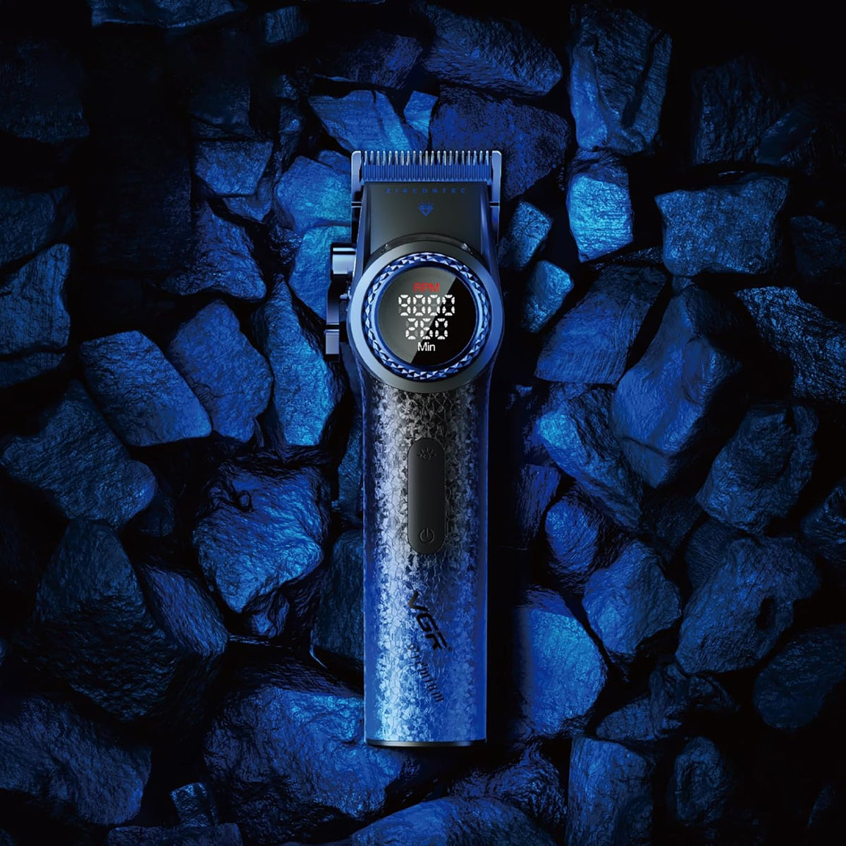 VGR V-001 Professional Makine e madhe për Prerje Flokësh për Meshkuj, 9000 RPM, Ekran LED, Blue – Makinë Qethjeje, pamja 5