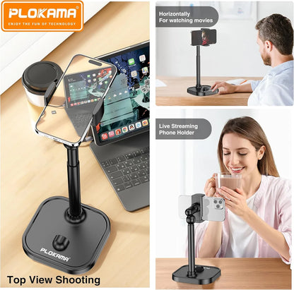 Plokama DT-80 Mbajtëse Tavoline për Telefon dhe Tablet, Rrotullim 360°, Lartësi 22–33 cm
