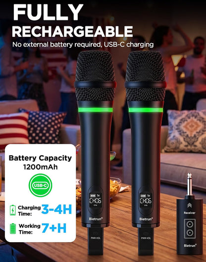 W200B Mikrofon Wireless Karaoke me Bluetooth, Bateri të Integruar dhe Efekte Zëri