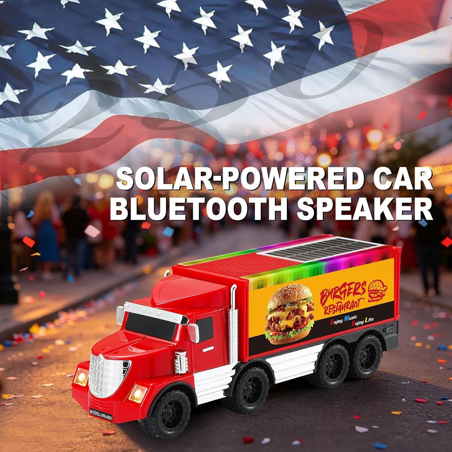 WSTER WS-650 Altoparlant Bluetooth Portativ 15W, Truck Design, TWS, FM Radio, USB, TF Card, AUX dhe LED