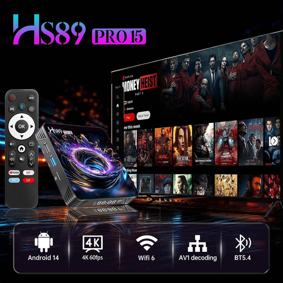 Android HS89 Pro, TV Box Android për Smart TV dhe Multimedia, pamja 2