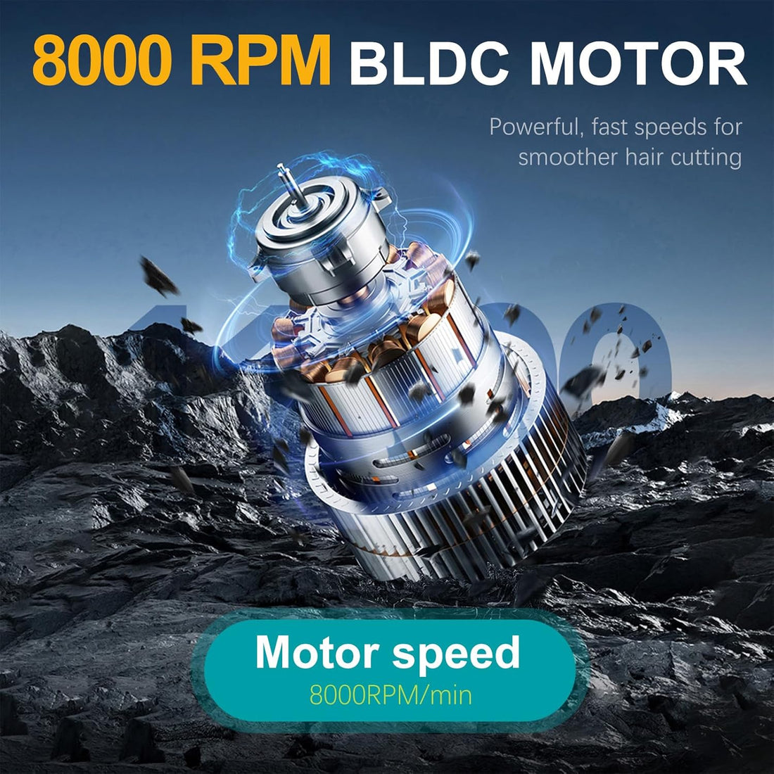 Vgr V-119 Makine e madhe Profesionale me Motor Bldc 8000 RPM, Tehe Qeramike, LED Display dhe 6 – Makinë Qethjeje, pamja 2