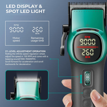 VGR V-885 S2 Set 2 në 1 me Clipper dhe Trimmer, motor BLDC deri 9000 RPM, bateri 4600/2000 mAh dhe deri 260/180 minuta punë