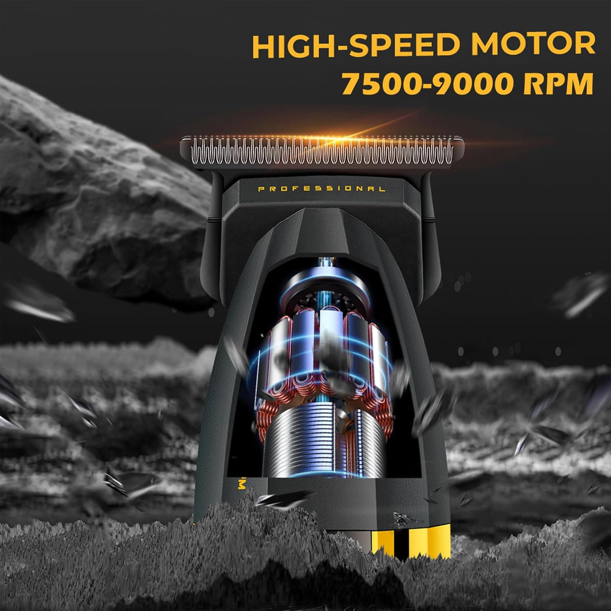 VGR V-285T Professional Makine e Vogel me Teh T, 9000 RPM, Bateri 2000mAh dhe 3 Krehëra Udhëzues – Makinë Qethjeje, pamja 3