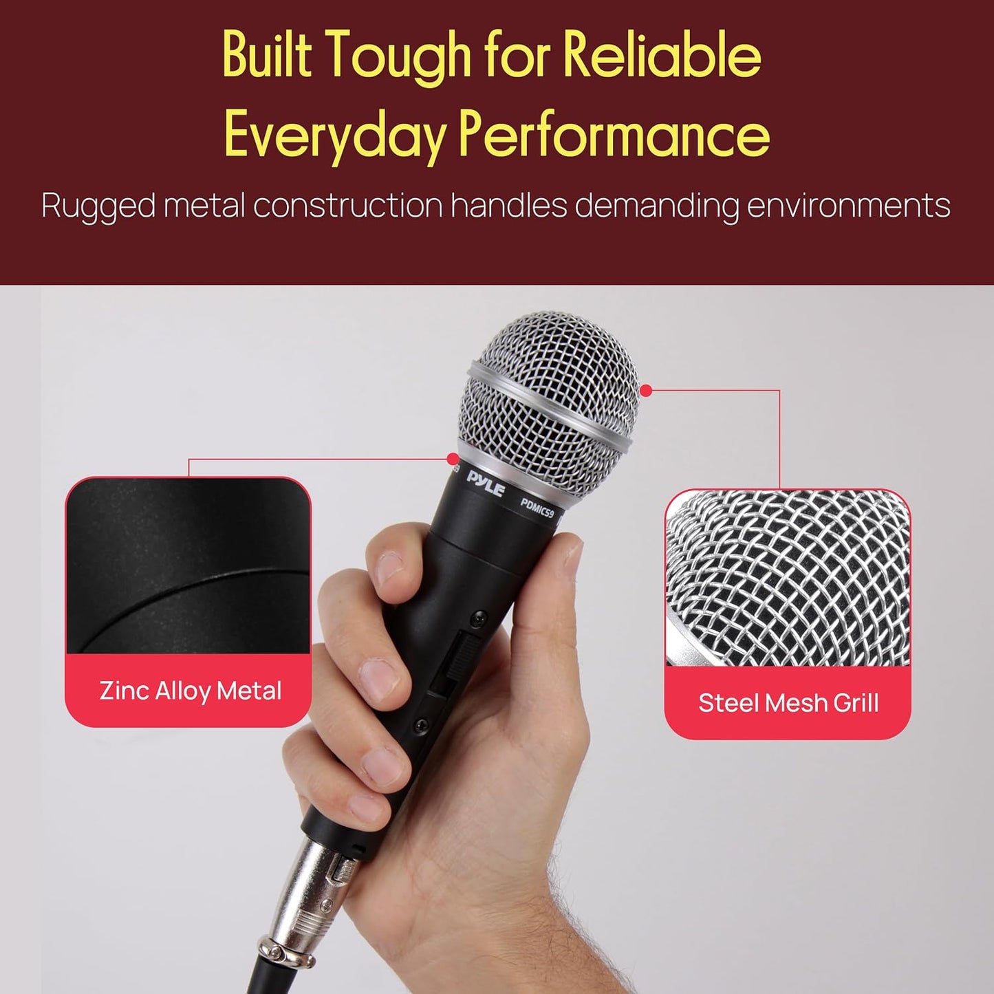 SM85 Mikrofon Dinamik me Kabllo, Unidirectional, për Karaoke, Vokal dhe Performanca