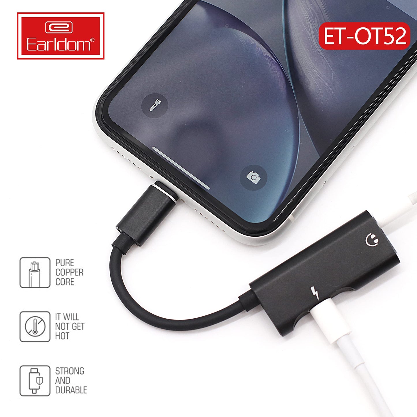 Adaptor për Audio dhe mbushje të iPhone -EARLDOM