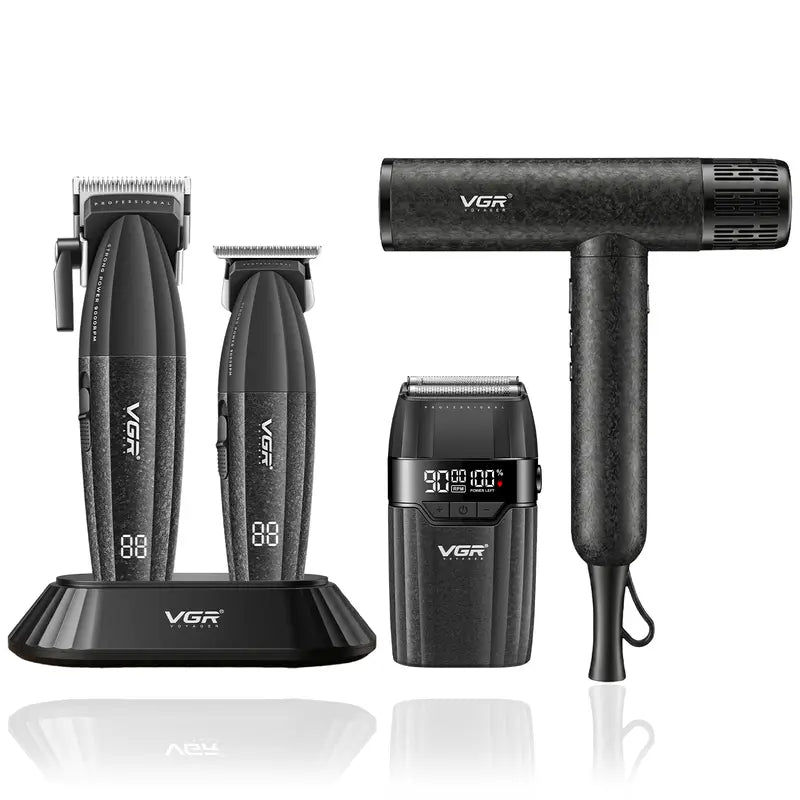 VGR V-640 S4 Professional Set me Makine të Madhe, Makine të Vogel, Valak dhe Tharëse Flokësh