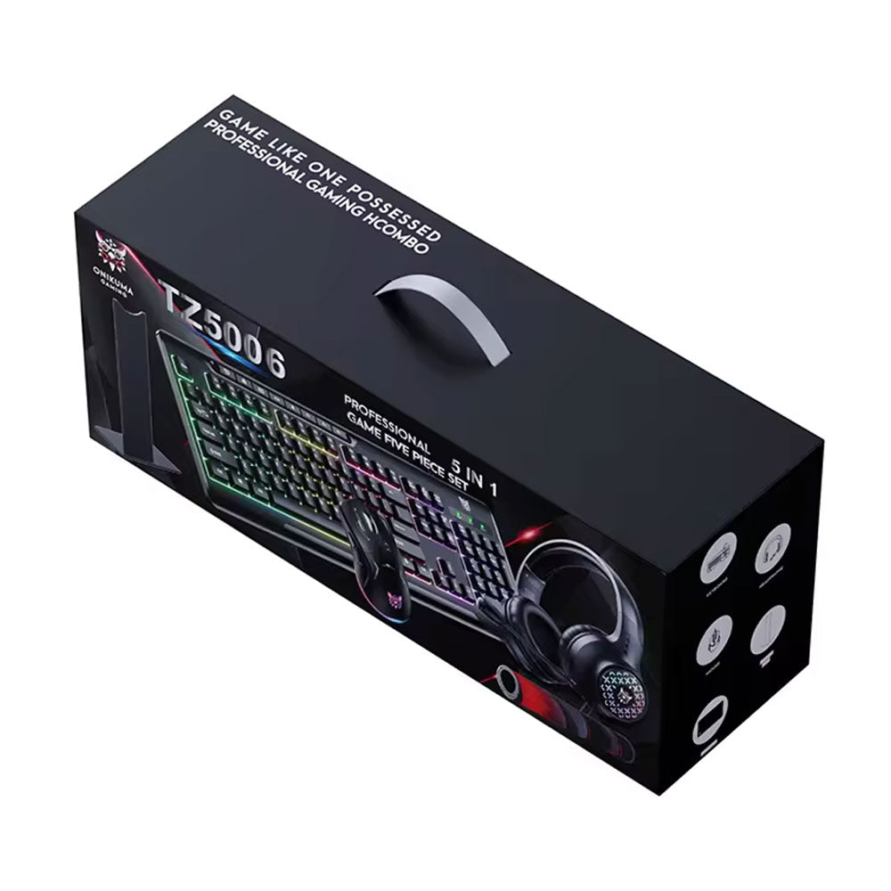 Onikuma TZ5006 – Seti 5 në 1 Gaming me Maus, Tastierë, Kufje, Mbajtëse Kufjesh dhe Mousepad RGB, pamja 3
