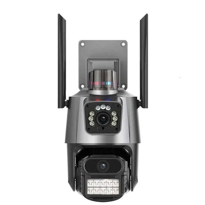 Kamerë Sigurie e Jashtme Outdoor WiFi 4K 8MP HD PTZ Camera Dual Screen iCSee
