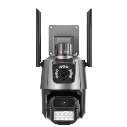 Kamerë Sigurie e Jashtme Outdoor WiFi 4K 8MP HD PTZ Camera Dual Screen iCSee