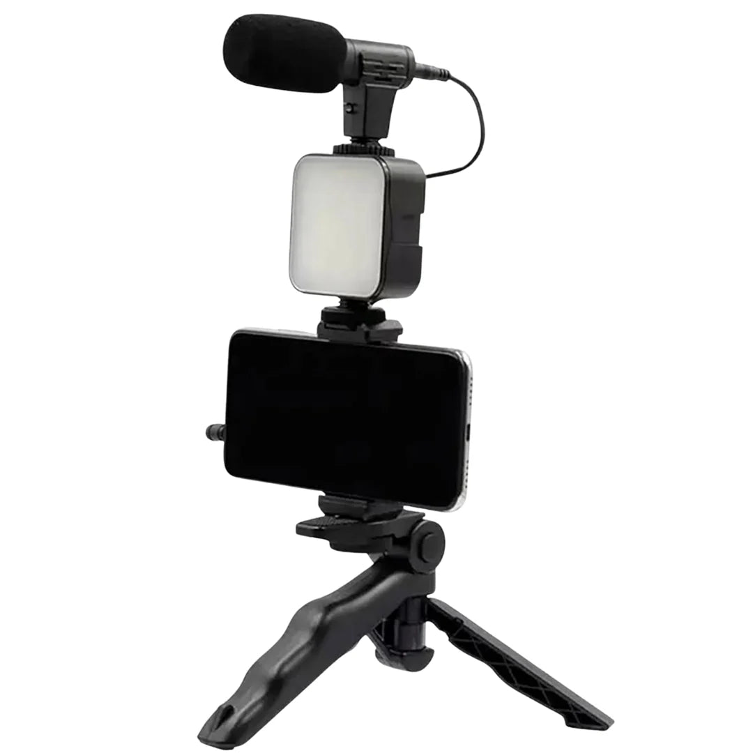 Plokama PK-771 / AY-49 Set për Regjistrim Video me Mikrofon, Dritë LED dhe Tripod