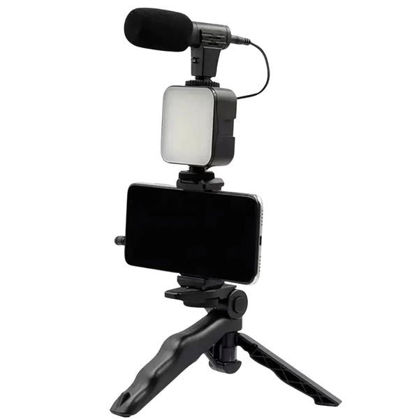 Plokama PK-771 / AY-49 Set për Regjistrim Video me Mikrofon, Dritë LED dhe Tripod