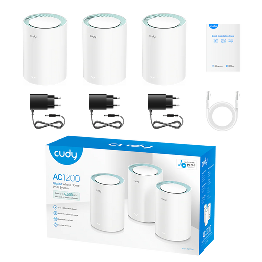 Cudy M1300(3-pack) AC1200 Gigabit Dual-Band Whole Home Mesh Wi-Fi 5 System