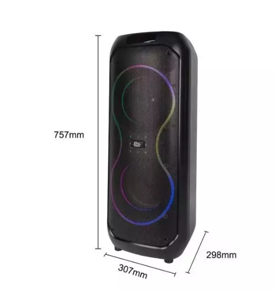 Sing-e ZQS8255 50W HiFi Party Speaker me Bluetooth, 2x8” Bass, Mikrofon Wireless, Remote dhe LED RGB