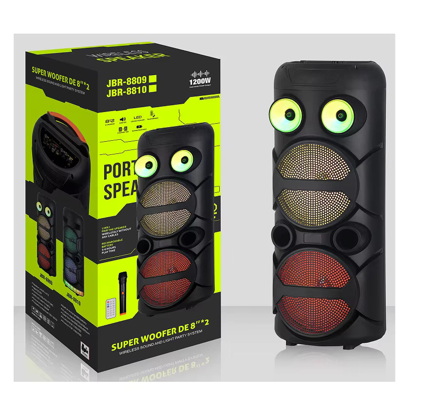 JBR-8809 Portable Bluetooth Speaker me Efekte LED – Zmadhues Zëri Bluetooth