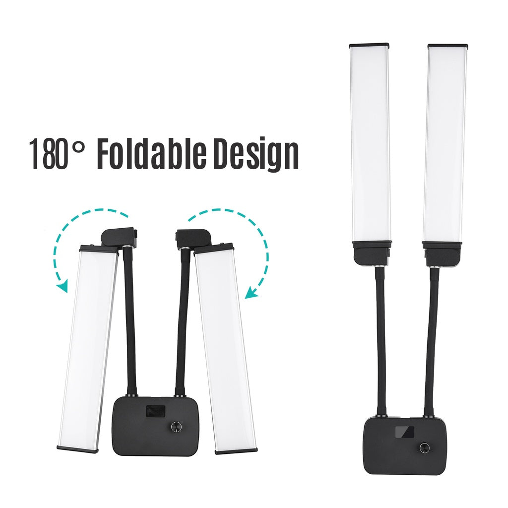 Giftmax Hd-45x Flexible Double Arms LED Fill Light 45W Bi-Color Dimmable me Tripod – Tripod / Stabilizues, pamja 5