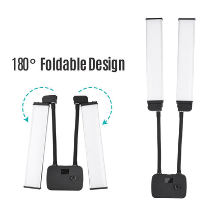 GIFTMAX HD-45X Flexible Double Arms LED Fill Light 45W Bi-Color Dimmable me Tripod për Photography, Makeup dhe YouTube Live