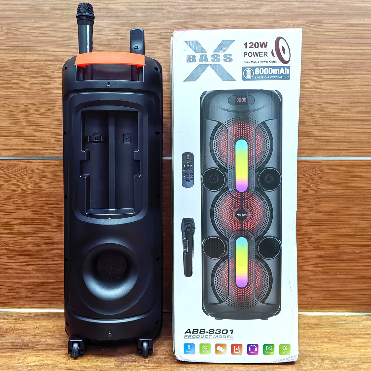 ABS-8302 Speaker 120W – Zmadhues Zëri Bluetooth