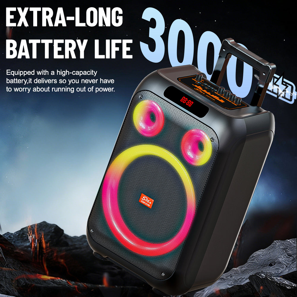Sing-e ZQS12159 Zmadhues Zëri Bluetooth Portativ 12 Inç me Mikrofon, Telekomandë dhe Drita LED