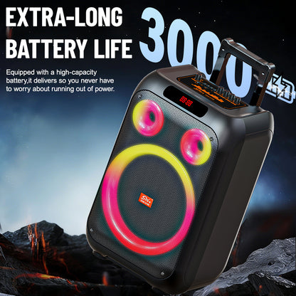 Sing-e ZQS12159 Zmadhues Zëri Bluetooth Portativ 12 Inç me Mikrofon, Telekomandë dhe Drita LED