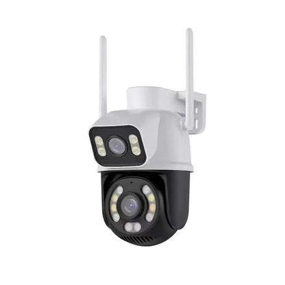 iCSee A28 Wireless WiFi Dual Lens Security Camera 6MP PTZ me Night Vision, Two-Way Audio dhe Auto Tracking