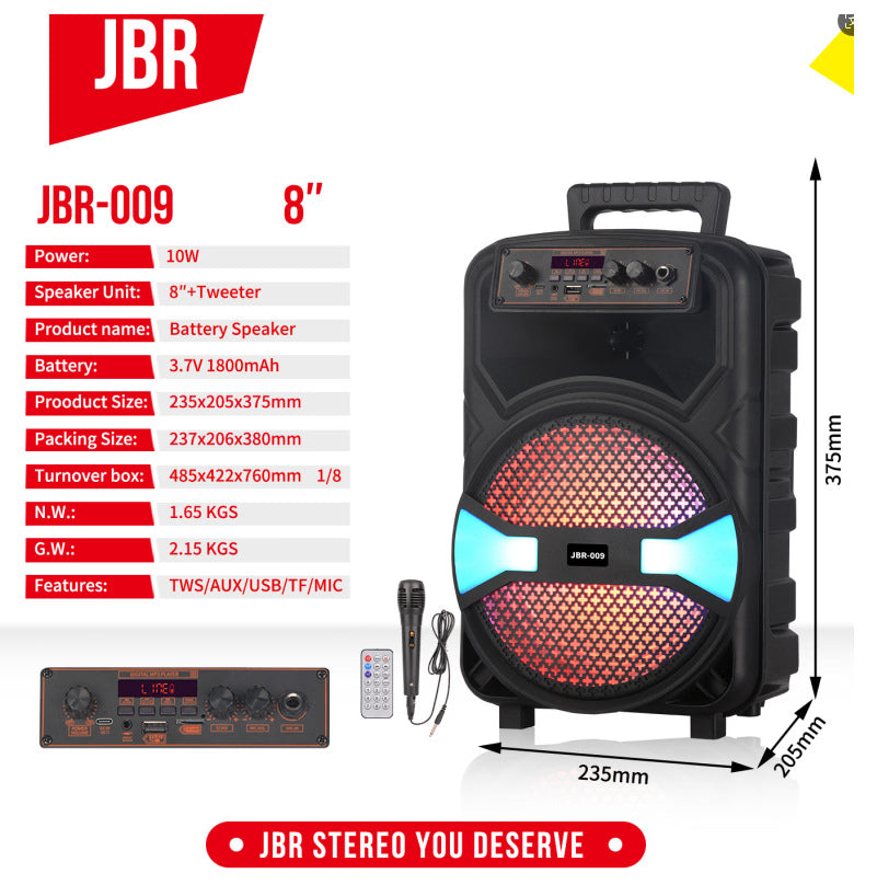 JBR-009 Trolley Bluetooth Speaker me Mikrofon me Kabllo – Zmadhues Zëri Bluetooth, pamja 2