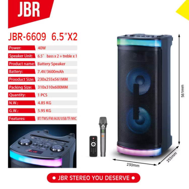 JBR-6609 Bluetooth Party Speaker me Efekte Ndriçimi – Zmadhues Zëri Bluetooth, pamja 3
