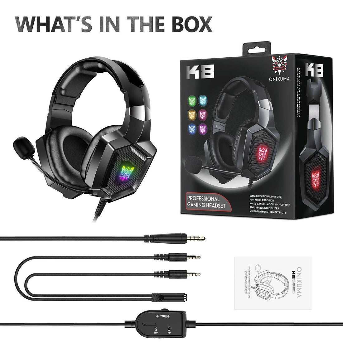 Kufje gaming – ONIKUMA K8, pamja 2