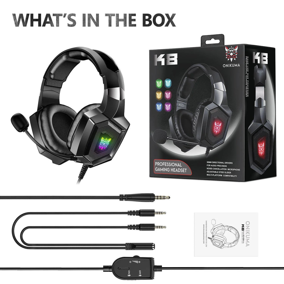 Kufje gaming – ONIKUMA K8, pamja 2