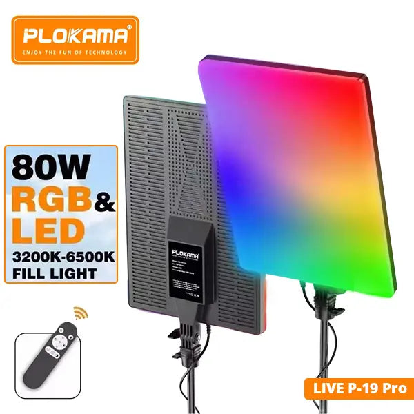 Panel Ndriçimi LED RGB Plokama Live P19 Pro 19 Inç për Foto, Video dhe Live Streaming