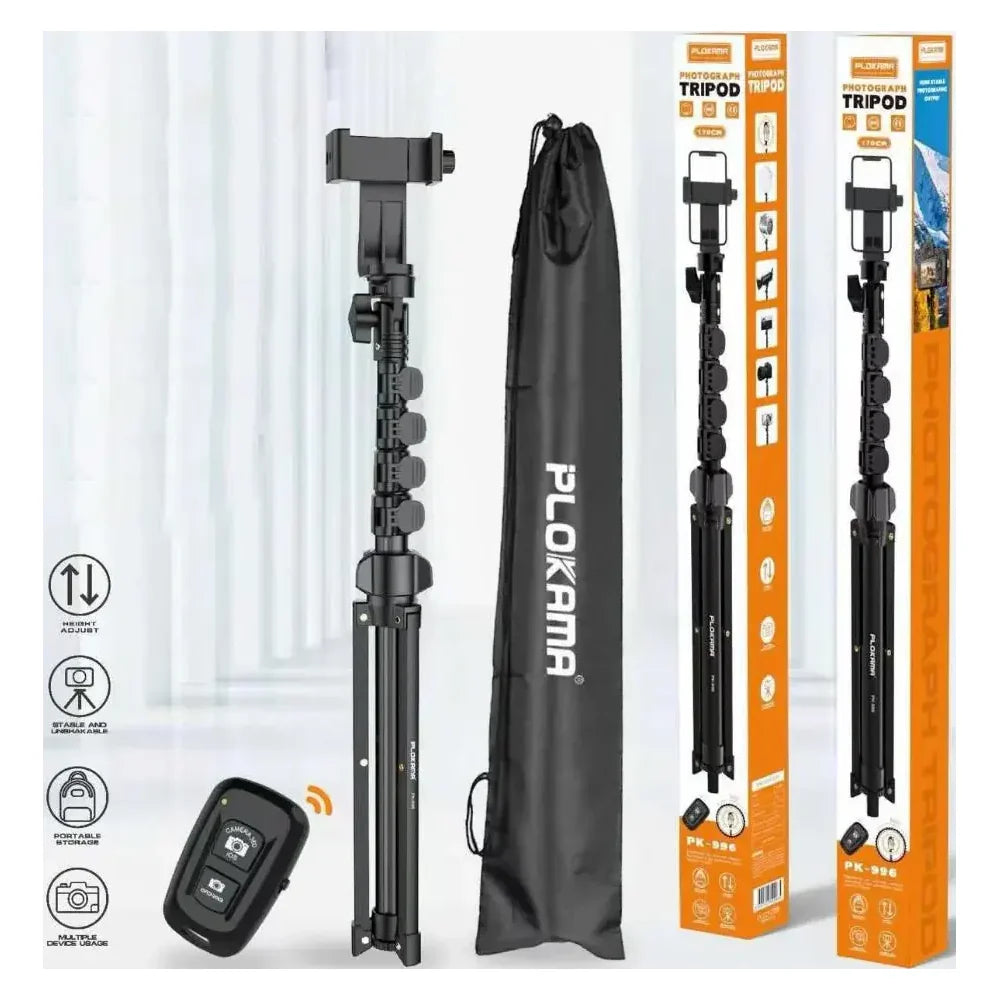 PK-996 Tripod Profesional 1.70m për Foto dhe Video