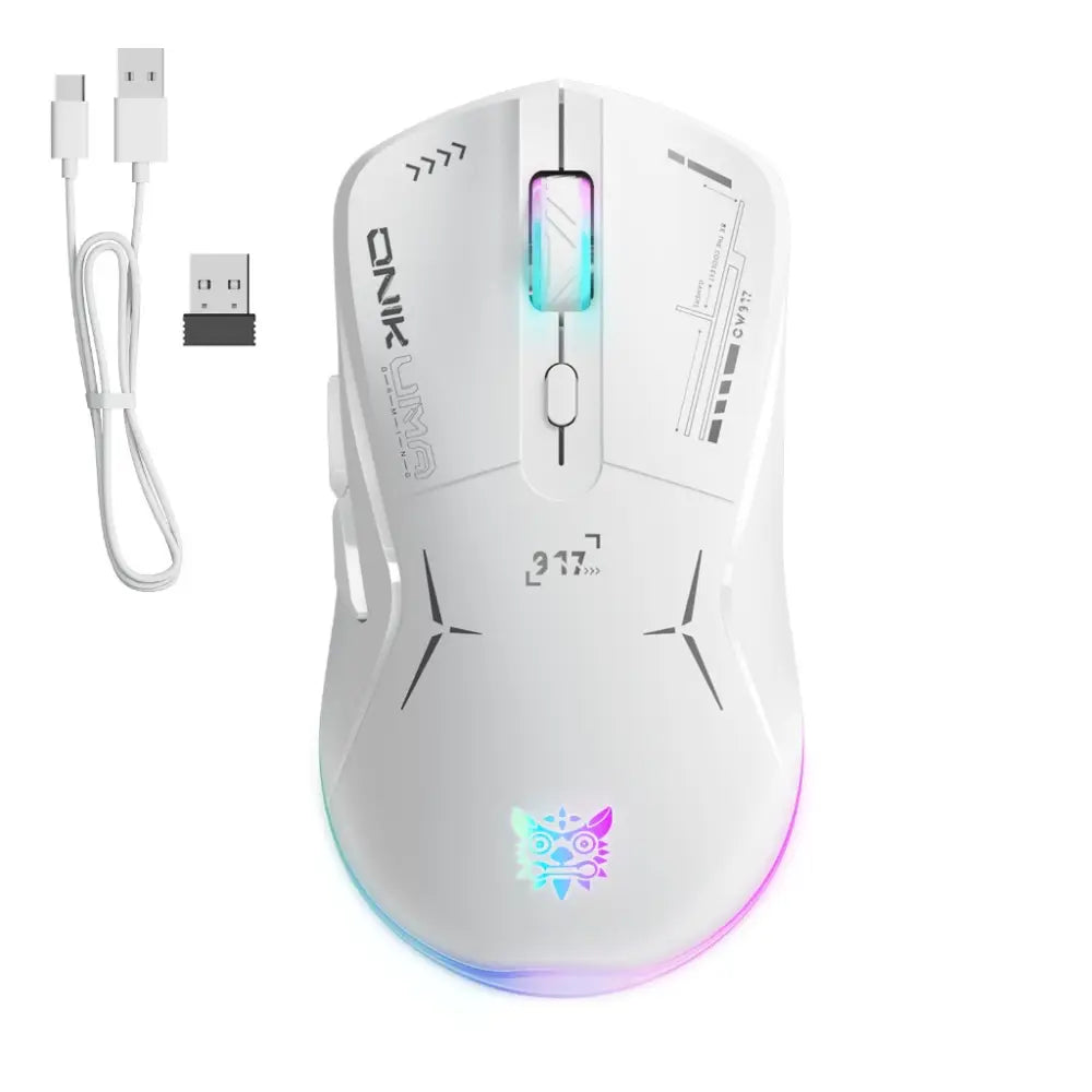 Maus Gaming Onikuma CW917 – Lidhje Wireless 2.4GHz + Kabllo, RGB dhe 4800 DPI