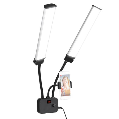 GIFTMAX HD-45X Flexible Double Arms LED Fill Light 45W Bi-Color Dimmable me Tripod për Photography, Makeup dhe YouTube Live