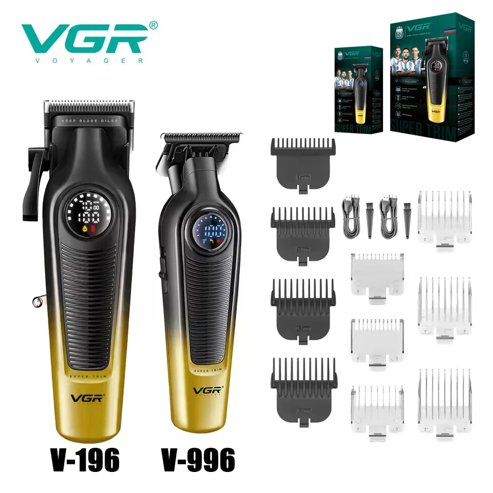 VGR V-196 & V-996 Set Profesional: Makine e madhe + Makine e vogël – Makinë Qethjeje
