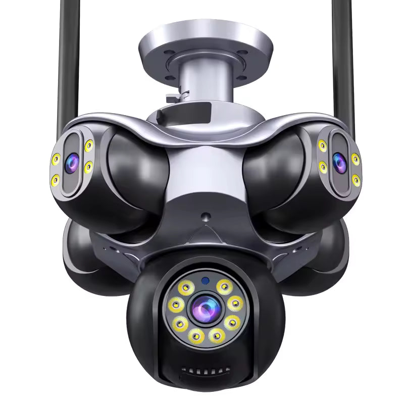 Kamerë Inteligjente 20MP me 5 Lente WiFi, 720° PTZ & Auto Tracking + Kartë Memorije 64GB – Kamerë Sigurie WiFi