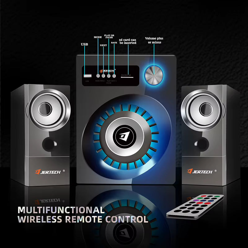 JERTECH SBK-8010 Blue Tune Zmadhues 2.1 me Bluetooth, USB dhe Telekomandë
