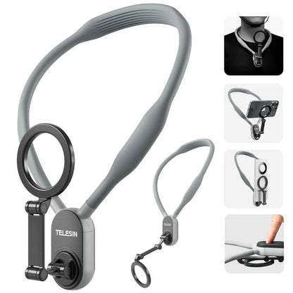 TELESIN MNM-001 Mbajtëse Magnetike për Qafë për Telefon me Rrotullim Horizontal/Vertikal dhe Dizajn Hands-Free