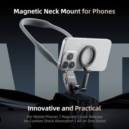 TELESIN MNM-001 Mbajtëse Magnetike për Qafë për Telefon me Rrotullim Horizontal/Vertikal dhe Dizajn Hands-Free