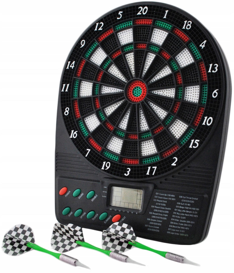 Electronic Dartboard NO.289 Tabelë Elektronike për Darts me LCD, 18 Lojëra, 159 Modalitete dhe 3 Shigjeta