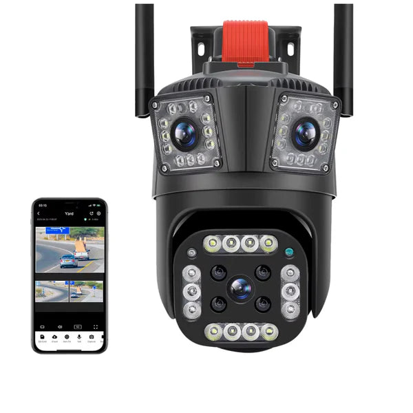Kamerë WiFi Alarm V380-Q17 – 8MP me 3 Lensa dhe 32GB Memorie – Kamerë Sigurie WiFi