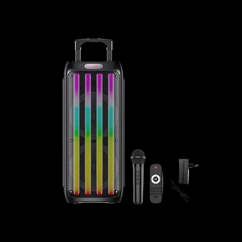 SING-E Dual 8 Inch High Power Subwoofer Speaker me RGB Lights – Zmadhues Zëri Bluetooth