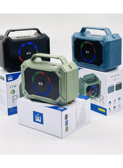 WUF W39 Altoparlant Portativ Wireless 15W me Bluetooth 5.3, RGB, FM Radio, USB, TF dhe AUX