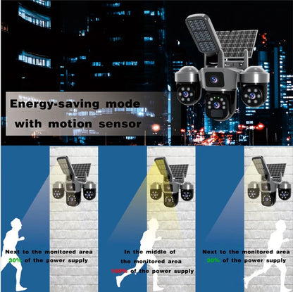 V380 Pro Kamerë Sigurie Solar PTZ me 3 Lente 12MP 6K, 4G/WiFi, 355° PTZ, 10X Zoom, AI, Night Vision dhe IP66