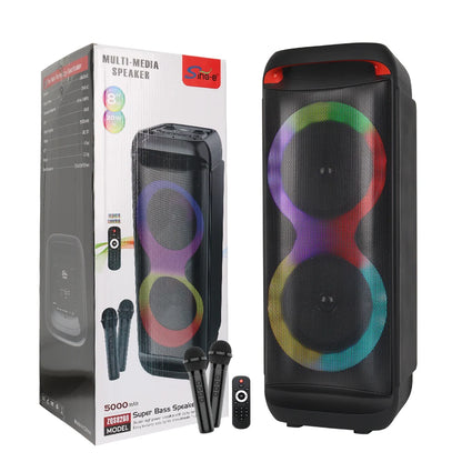 Sing-e ZQS8288 Zmadhues Zëri Karaoke me Bluetooth, Dy Altoparlantë 8”, RGB dhe TWS