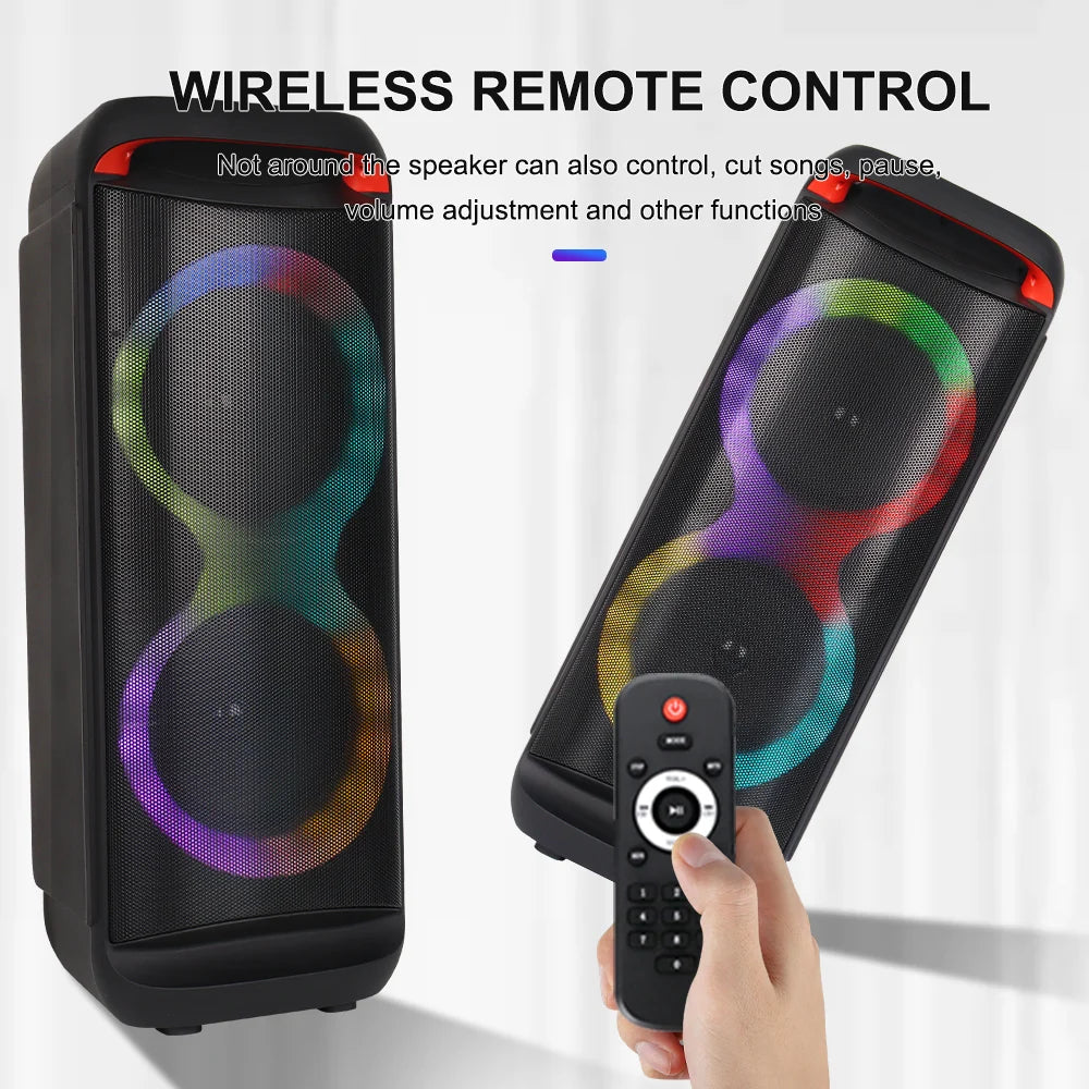 Sing-e ZQS8288 Zmadhues Zëri Karaoke me Bluetooth, Dy Altoparlantë 8”, RGB dhe TWS